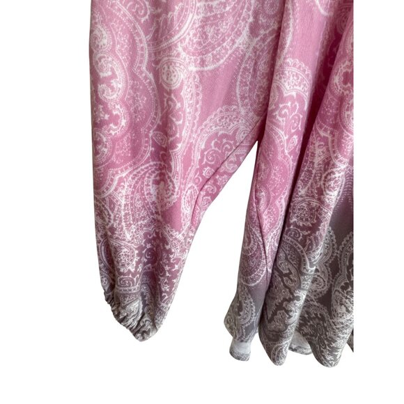 Ruby Rd. Woman Pink & Gray Paisley Ombre Long Sleeve 2X Polyester/Spandex NWT - Picture 8 of 8